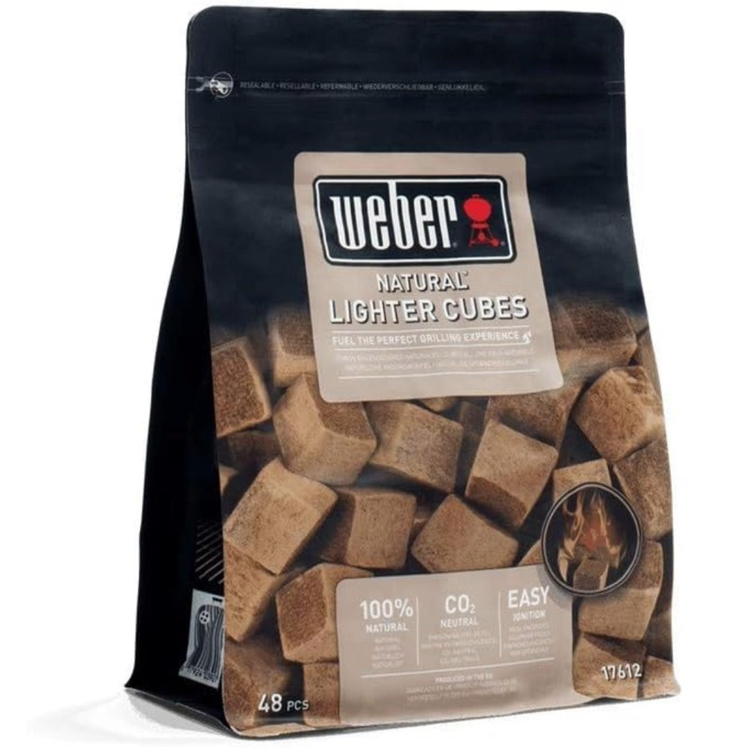 Weber 17612 BBQ Grill Fire Starter, 100% Natural Material Ignition Cubes, 48 Pieces