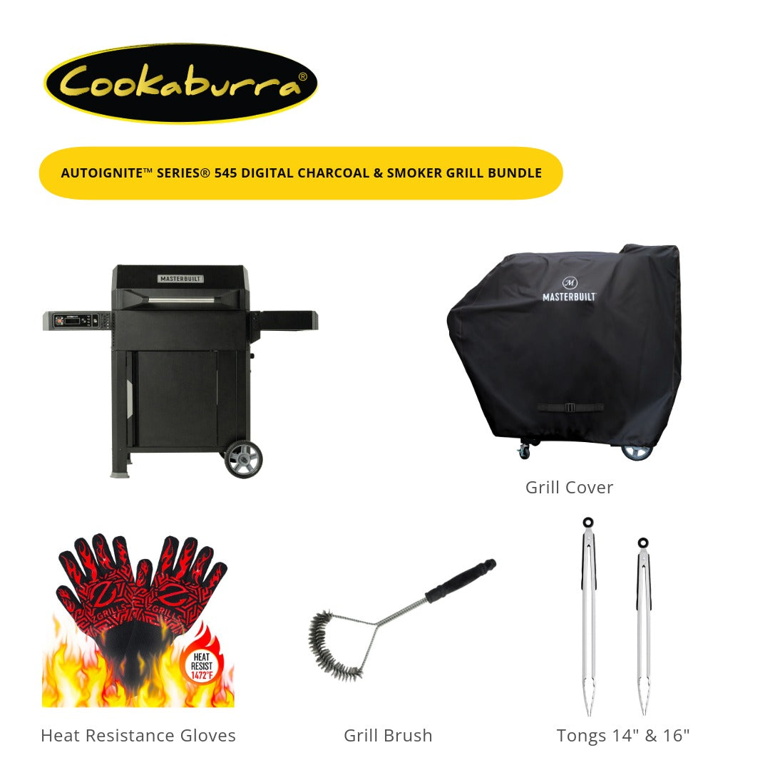 MasterBuilt 545 Autoignite Charcoal Grill & Smoker Bundle