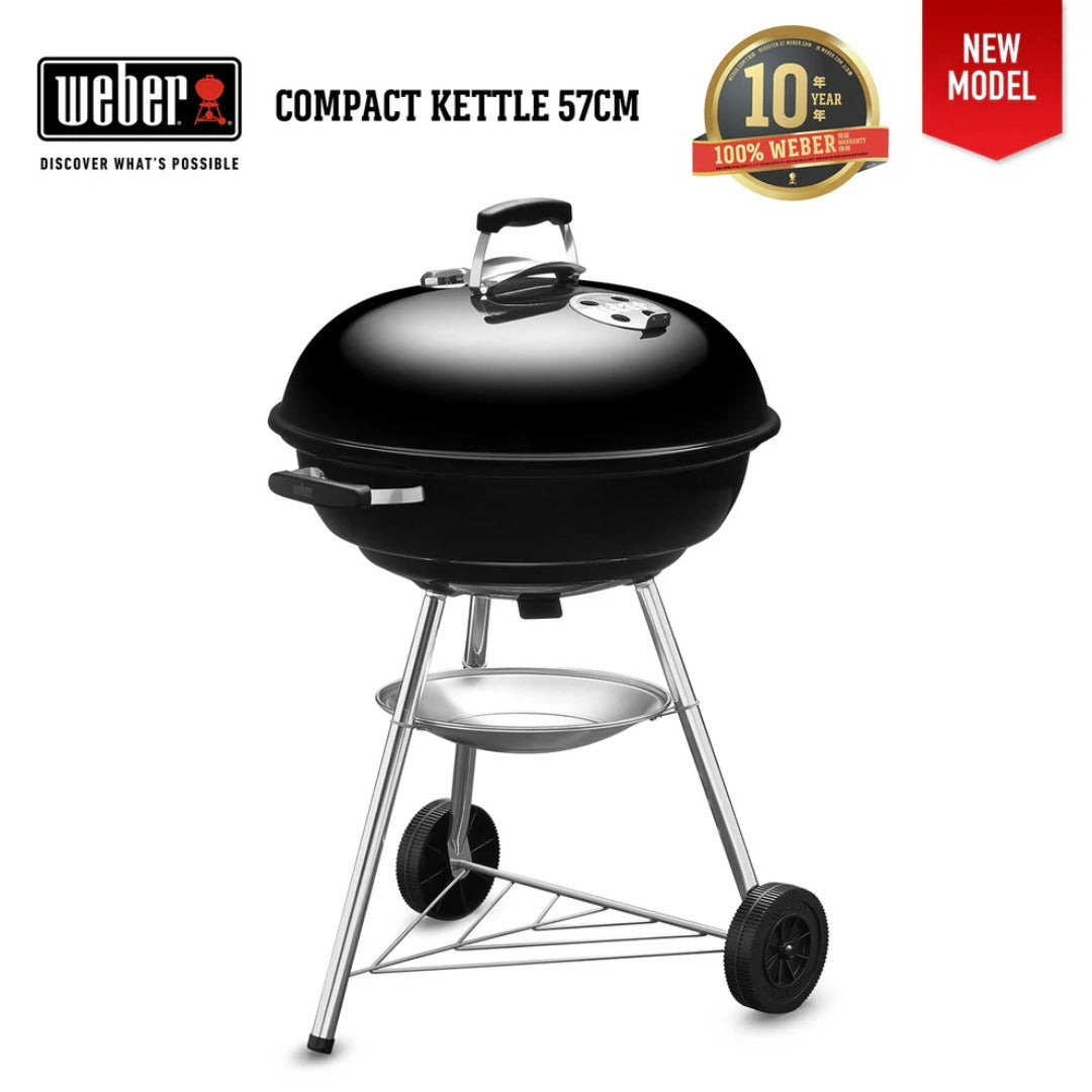 Weber Compact Kettle Charcoal Grill With Thermometer 22.5" (57cm)