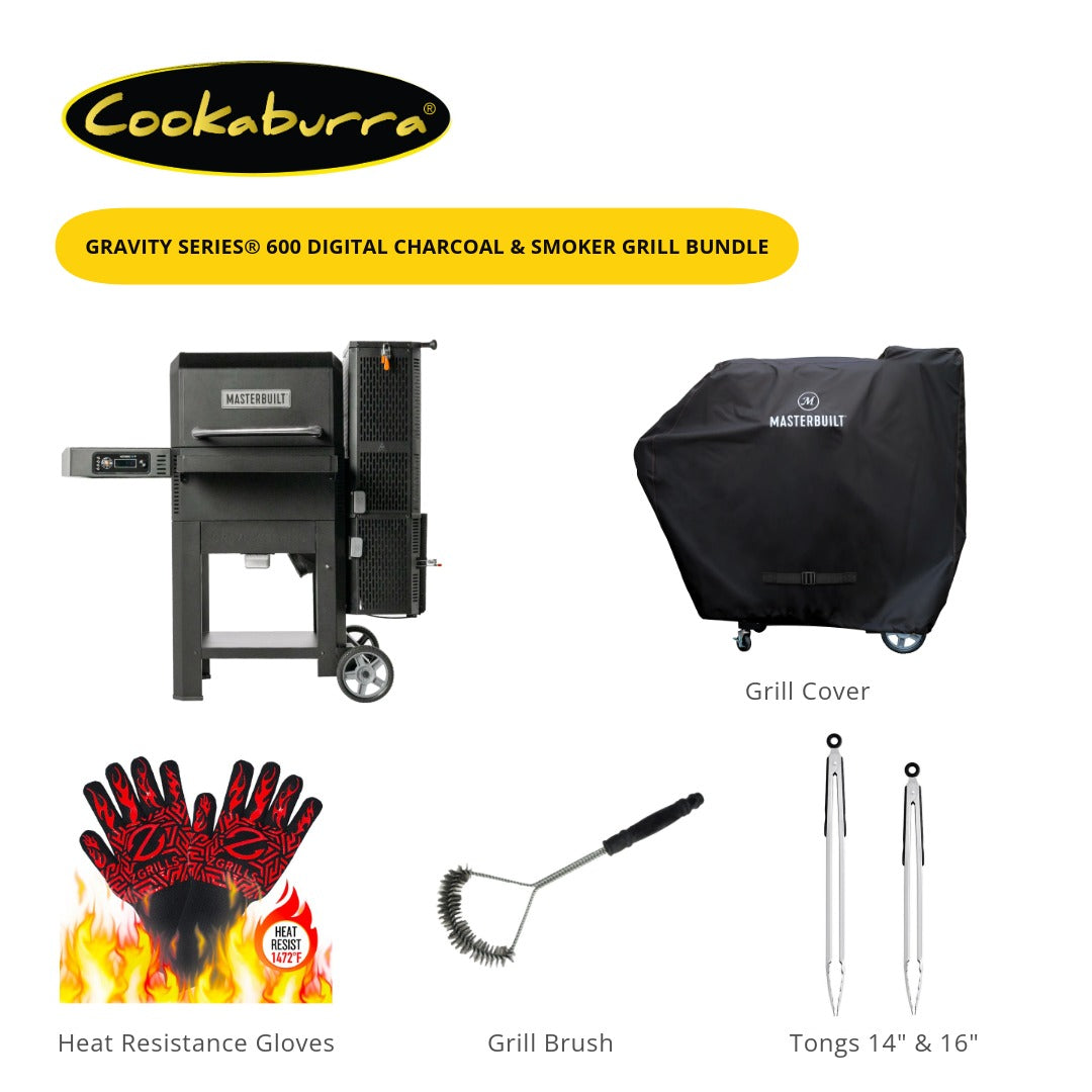 MasterBuilt Gravity 600 Charcoal Grill & Smoker Bundle