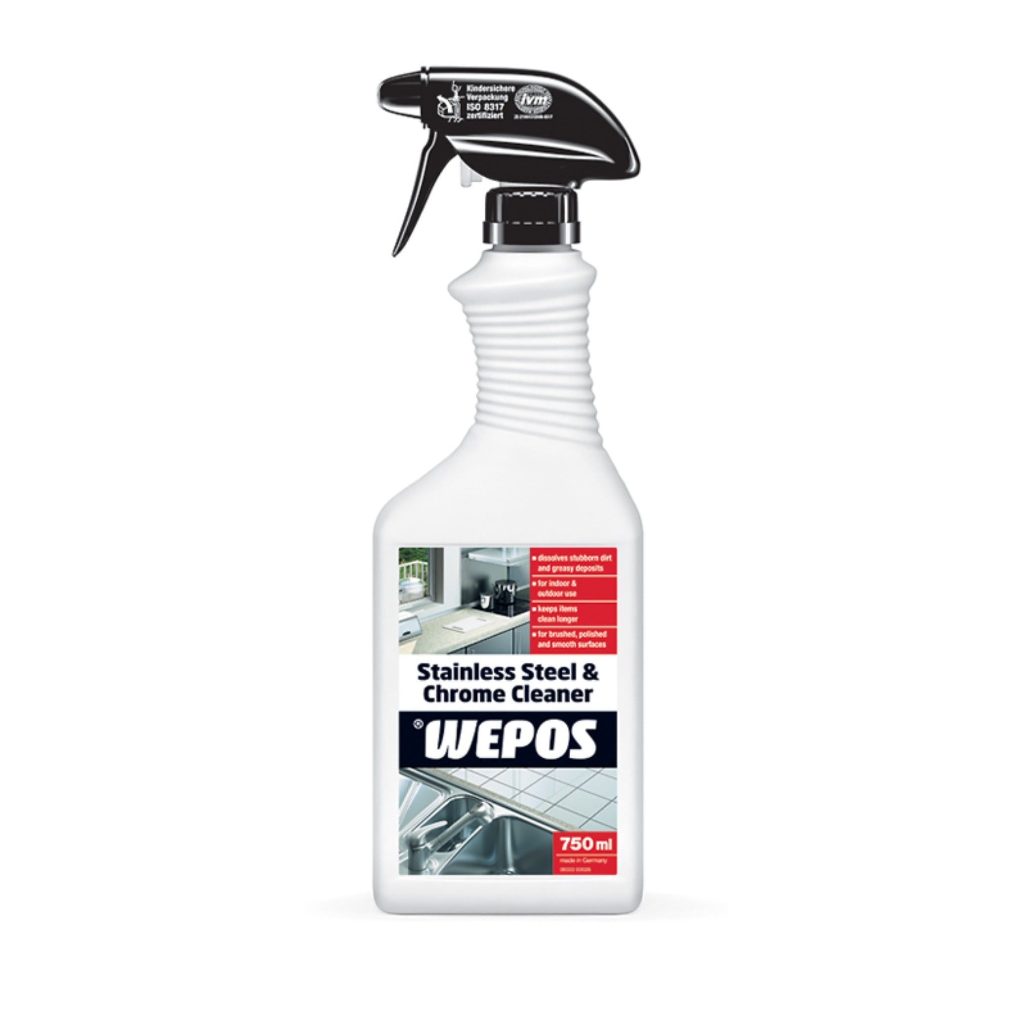 Wepos Stainless Steel & Chrome Cleaner 750ml