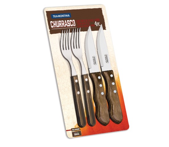 Churrasco BBQ 12 Pc Polywood Fork and Steak Knife Set - Tramontina US