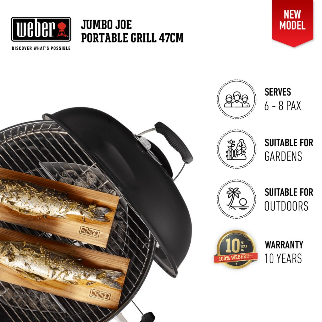 Weber Jumbo Joe 18" Portable Charcoal Grill With Thermometer ...