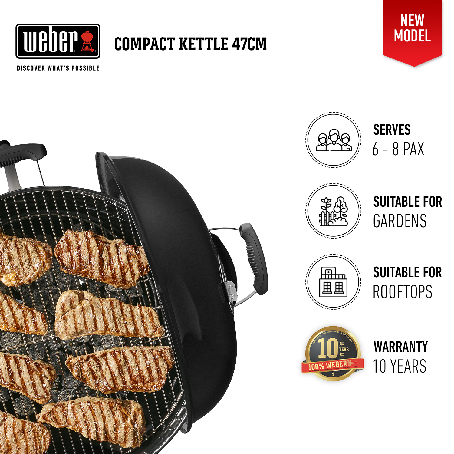 meester Paar Luchten Weber Compact Kettle 47cm (18.5") Charcoal Grill With Thermometer -  Cookaburra BBQ
