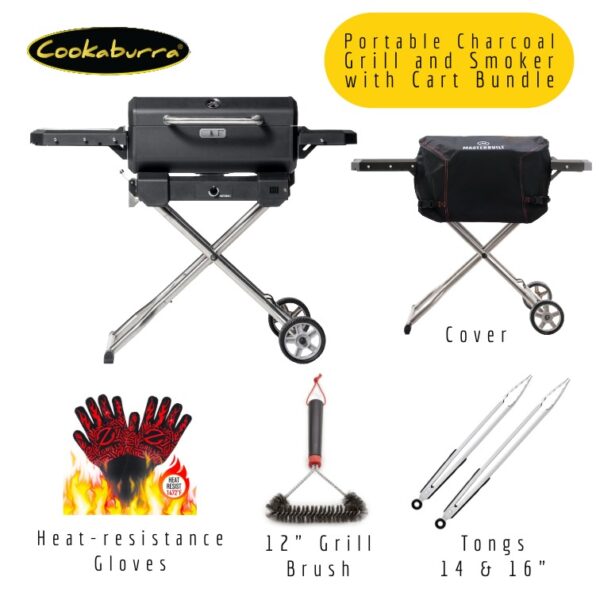 MasterBuilt Portable Grill and Smoker with Cart Bundle